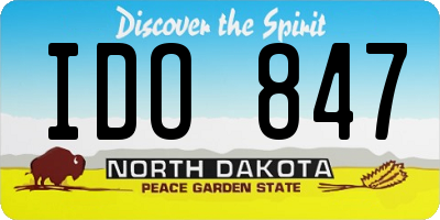 ND license plate IDO847