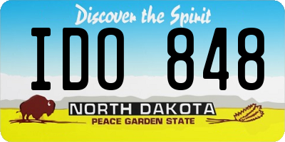 ND license plate IDO848