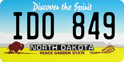 ND license plate IDO849
