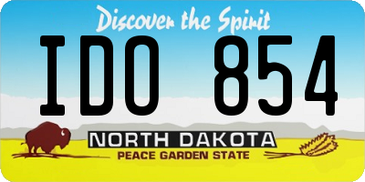 ND license plate IDO854