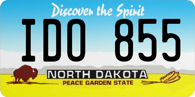 ND license plate IDO855
