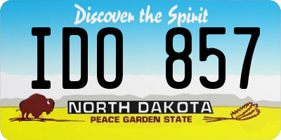 ND license plate IDO857