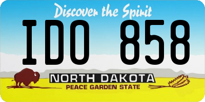 ND license plate IDO858