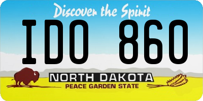 ND license plate IDO860