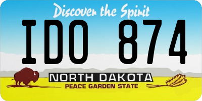 ND license plate IDO874