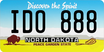 ND license plate IDO888