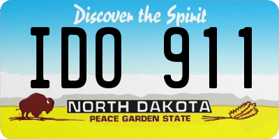 ND license plate IDO911