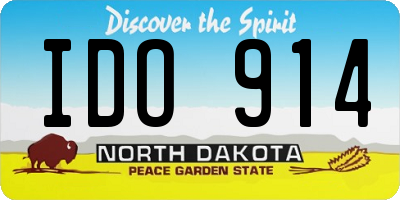 ND license plate IDO914