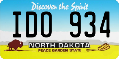 ND license plate IDO934