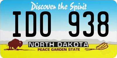 ND license plate IDO938