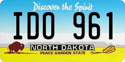 ND license plate IDO961