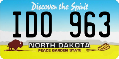 ND license plate IDO963