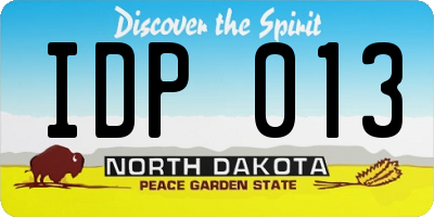 ND license plate IDP013