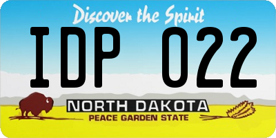 ND license plate IDP022