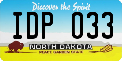 ND license plate IDP033