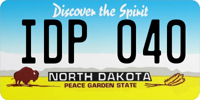 ND license plate IDP040