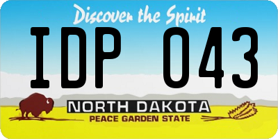 ND license plate IDP043