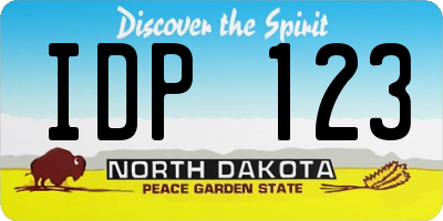 ND license plate IDP123