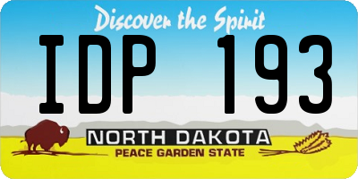 ND license plate IDP193