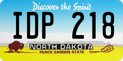 ND license plate IDP218