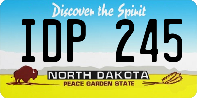 ND license plate IDP245