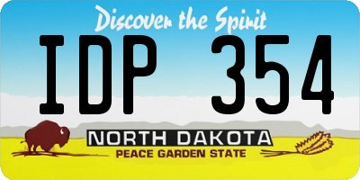 ND license plate IDP354
