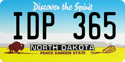 ND license plate IDP365