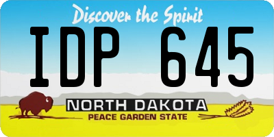 ND license plate IDP645