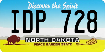 ND license plate IDP728