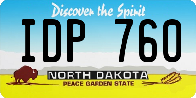 ND license plate IDP760