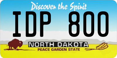 ND license plate IDP800