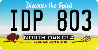ND license plate IDP803