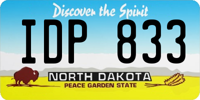 ND license plate IDP833