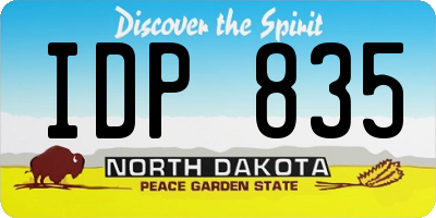 ND license plate IDP835