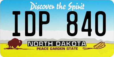 ND license plate IDP840