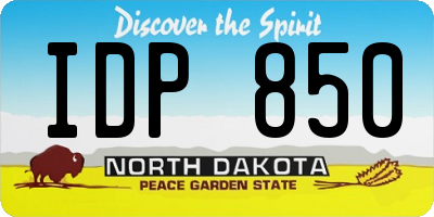 ND license plate IDP850