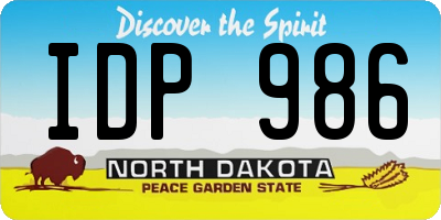 ND license plate IDP986