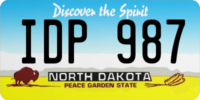 ND license plate IDP987