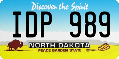 ND license plate IDP989