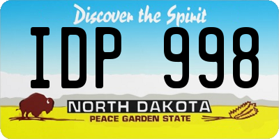 ND license plate IDP998