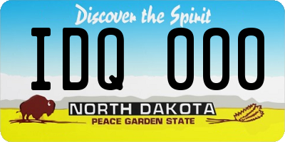 ND license plate IDQ000