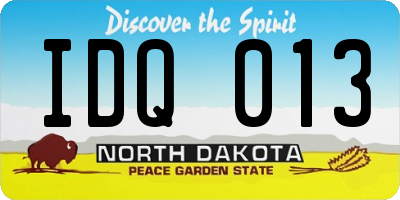 ND license plate IDQ013