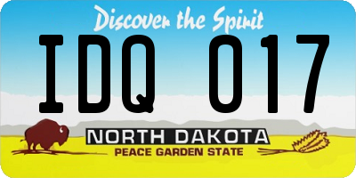 ND license plate IDQ017