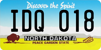 ND license plate IDQ018
