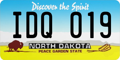 ND license plate IDQ019