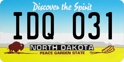 ND license plate IDQ031