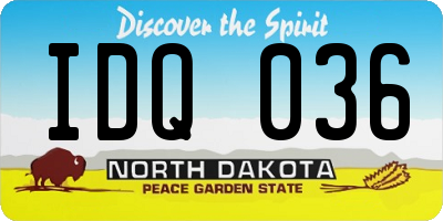 ND license plate IDQ036