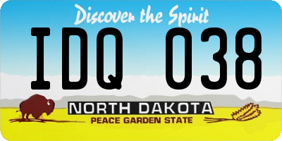 ND license plate IDQ038