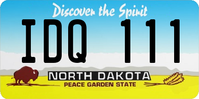 ND license plate IDQ111