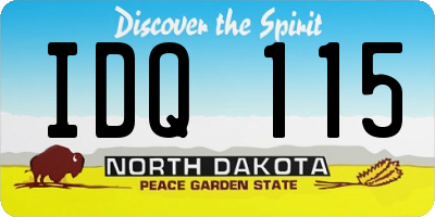 ND license plate IDQ115